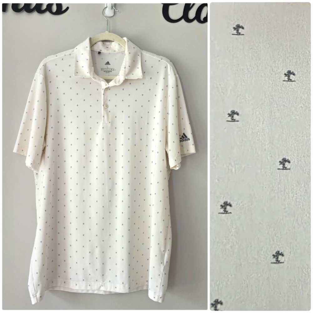 Adidas Primegreen Men's White Polo‎ Shirt Size Large